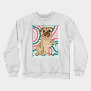 Cute and Colorful Portrait of a Pug Dog // Adorable Pug // Pug Mom G Crewneck Sweatshirt